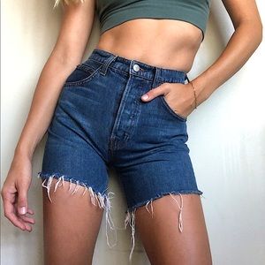 Reformation Cynthia High Button Fly Denim Shorts